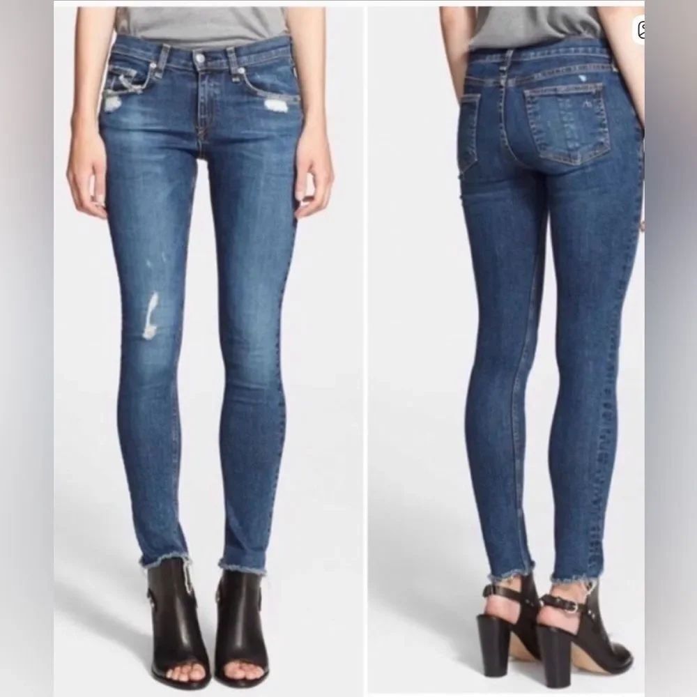 Rag & Bone Skinny Jeans La Paz Distressed Ripped Womens Juniors Stretch 26